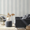 Large Striped Wallpaper, Rich Textured Wallcovering, Traditional, White Blue Color, Extra Wide 114 sq ft Roll, Washable Coastal Beach House - Walloro Luxury 3D Embossed Textured Wallpaper 