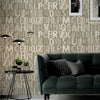 Letters Wallpaper, Rich Textured Wallcovering, Traditional, Light Color, Extra Large 114 sq ft Roll, Washable, Alphabet Wallpaper - Walloro Luxury 3D Embossed Textured Wallpaper 