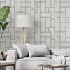 Luxury Light Gray Blocks Embossed Wallpaper, Home Wall Decor, Aesthetic Wallpaper, Textured Wallcovering Non-Adhesive and Non-Peel and Stick - Walloro Luxury 3D Embossed Textured Wallpaper 