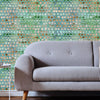 Modern Circles Geometric Wallpaper, Rich Textured Embossed Wallcovering, Traditional, Luxury Wallpaper, Extra Large 114 sq ft Roll, Green - Walloro Luxury 3D Embossed Textured Wallpaper 