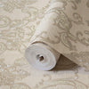 Stylish Damask Deep Embossed Textured Wallpaper, Shiny Ivory, Non-Woven, Non-Adhesive, Extra-Large 114 sq ft Roll, Washable, Durable - Walloro Luxury 3D Embossed Textured Wallpaper 
