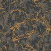 Beautiful Black Marble Vein Deep Embossed Textured Wallpaper, Gold Shiny Traditional Wallcovering, Non-pasted, Wide 178 sq ft Roll, Washable - Walloro Luxury 3D Embossed Textured Wallpaper 
