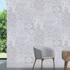 Damask Washed Distressed Wallpaper, Rich 3D Textured Wallcovering, Large 178 sq ft Roll, Decorative Wall Paper, Light Colors Wallpaper - Walloro Luxury 3D Embossed Textured Wallpaper 