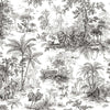 Luxury Toile Wallpaper, 3D Textured Wallcovering, Large 178 sq ft Roll, Decorative Wall Paper, Black and White Sketch, Landscape Wall Paper - Walloro Luxury 3D Embossed Textured Wallpaper 