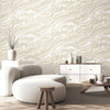 Modern Beige Marbled Layered Wallpaper, Home Wall Decor, Shiny Wallpaper, Textured Wallcovering Non-Adhesive, 177 sq ft Roll, Washable - Walloro Luxury 3D Embossed Textured Wallpaper 