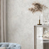Modern Distressed Embossed Wallpaper, Shimmering 3D Textured Abstract Wallcovering, Non-Pasted, Extra Large 178 sq ft Roll, White Shiny - Walloro Luxury 3D Embossed Textured Wallpaper 