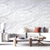 Modern Light Color Marble Wallpaper, Home Wall Decor, Marbled Textured Wall Covering Non-Adhesive, Non-Peel and Stick, 177 sq ft Roll - Walloro Luxury 3D Embossed Textured Wallpaper 
