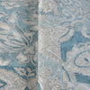 Stylish Damask Distressed Wallpaper, Rich Textured Wall Covering, Large 178 sq ft Roll, Decorative Wall, Light Blue Washed Colors Wall Paper - Walloro Luxury 3D Embossed Textured Wallpaper 