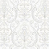 White Damask Deep Embossed Wallpaper, Rich Textured Wallcovering, Large 178 sq ft Roll, Washable, Sturdy, Luxury Wallpaper, Non-Pasted - Walloro Luxury 3D Embossed Textured Wallpaper 
