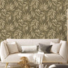 Washed Green Leaf Wallpaper, Textured Faded Tree Leaves Wallcovering, Non-Pasted - Walloro High End Wallcoverings & More