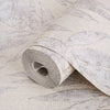 Washed Light Gray Leaf Wallpaper, Textured Faded Tree Leaves Wallcovering, Non-Pasted - Walloro High End Wallcoverings & More