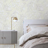 Washed White Leaf Wallpaper, Textured Faded Tree Leaves Wallcovering, Non-Pasted - Walloro High End Wallcoverings & More