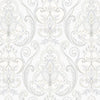 White Elegant Damask 3D Embossed Wallpaper, Textured Luxury Wallpaper - Walloro High End Wallcoverings & More